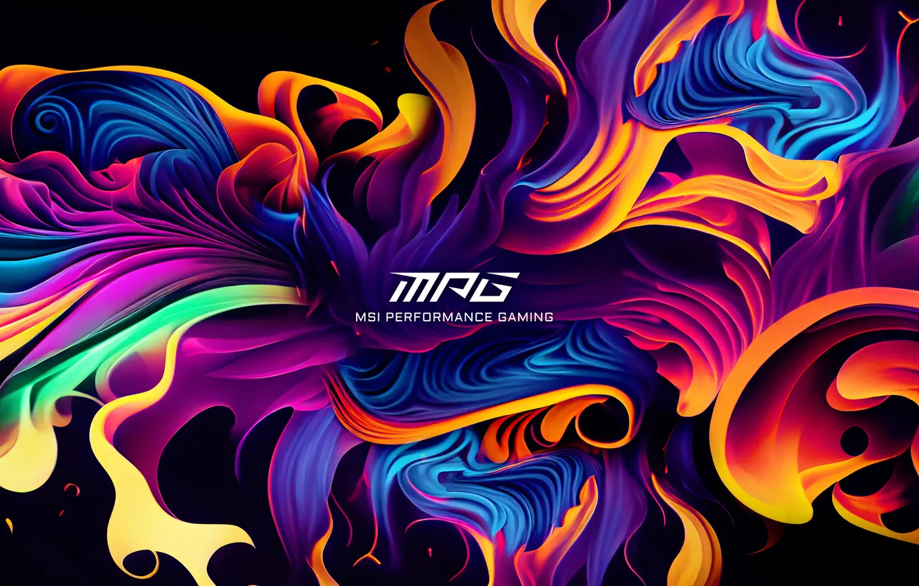 Фото обои темный фон, логотип, logo, бренд, gaming, material, MSI, MPG