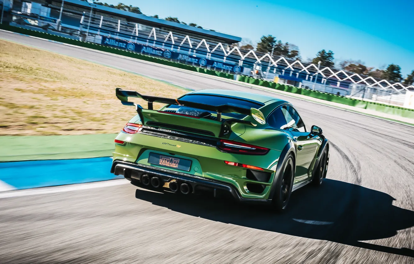 Фото обои скорость, 911, Porsche, вид сзади, Turbo S, TechArt, 2019, GT Street RS