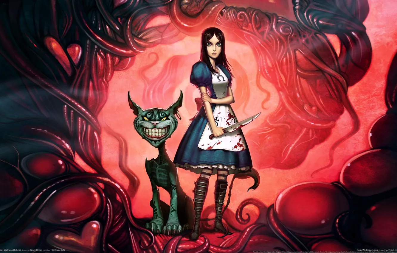 Фото обои алиса, alice madness returns, Чеширский Кот