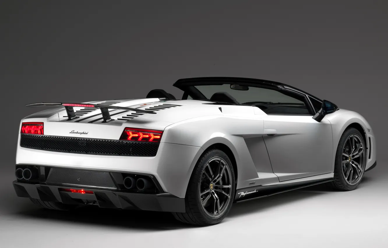 Фото обои Lamborghini, спойлер, Gallardo, вид сзади, Spyder, ламборгини, LP570-4, Performante