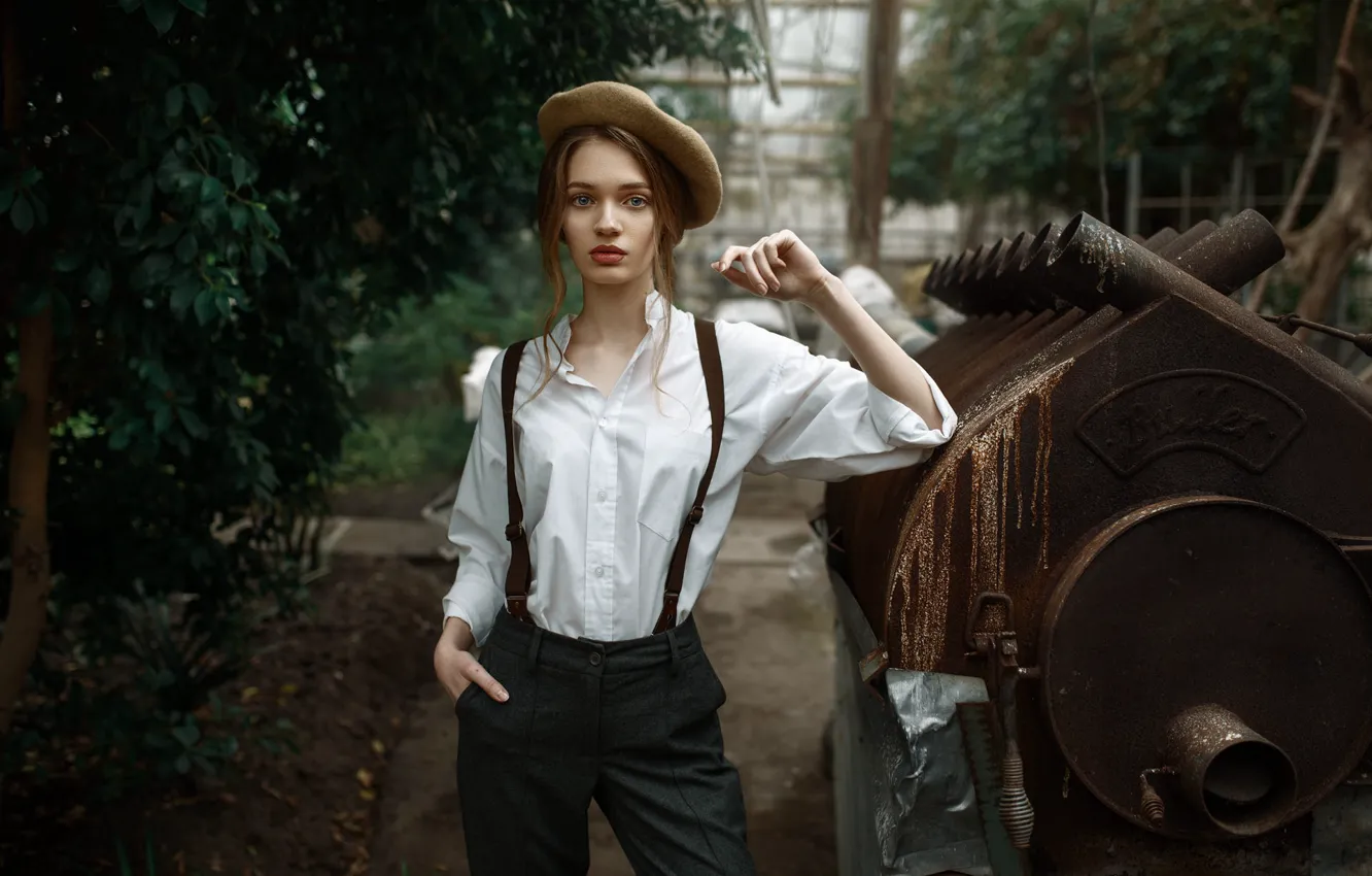 Фото обои девушка, рубашка, брюки, Полина, Maks Kuzin
