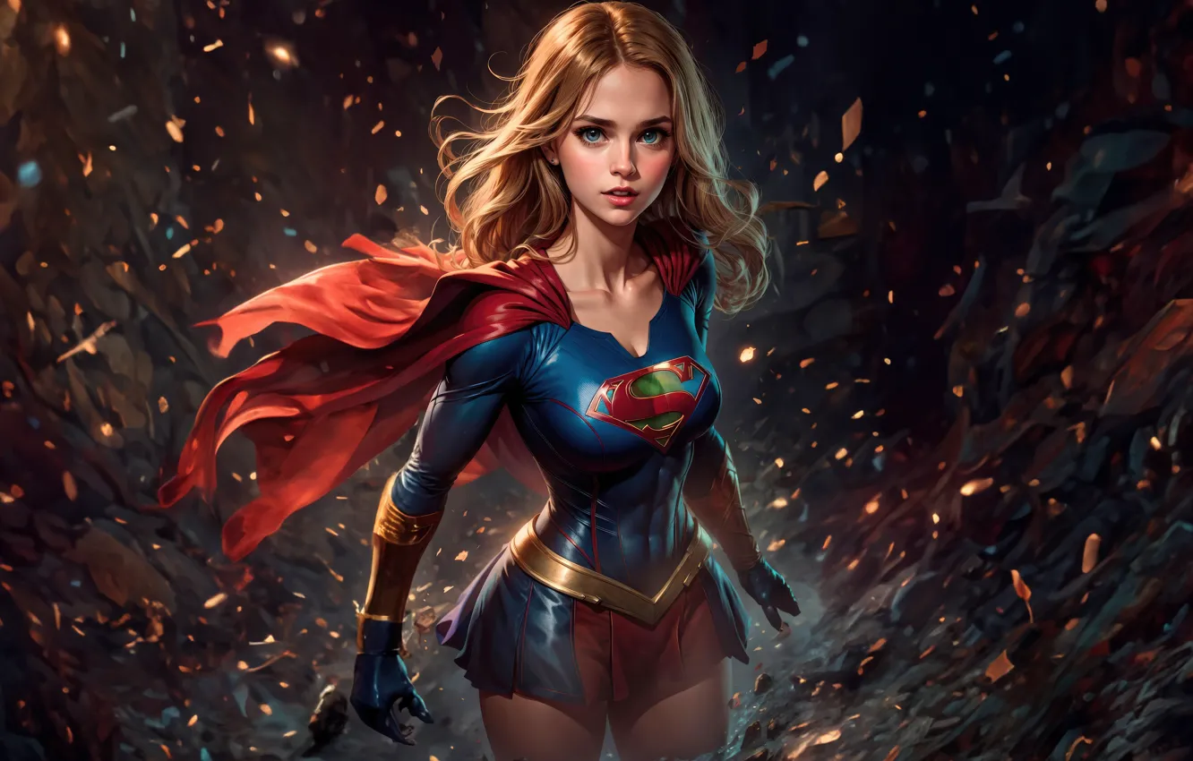 Фото обои supergirl, adventure, high flying