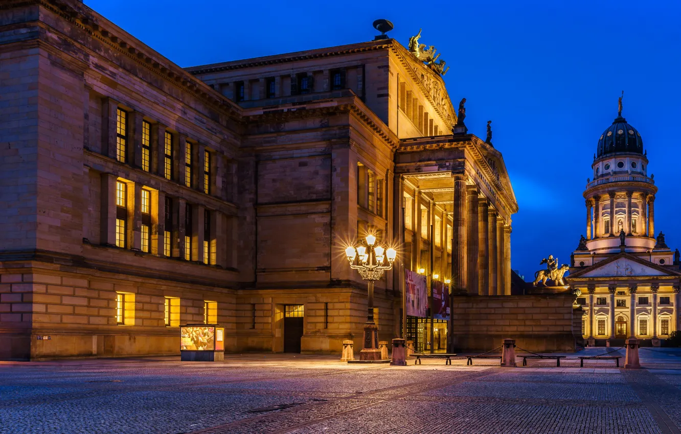 Фото обои Германия, площадь, фонари, Берлин