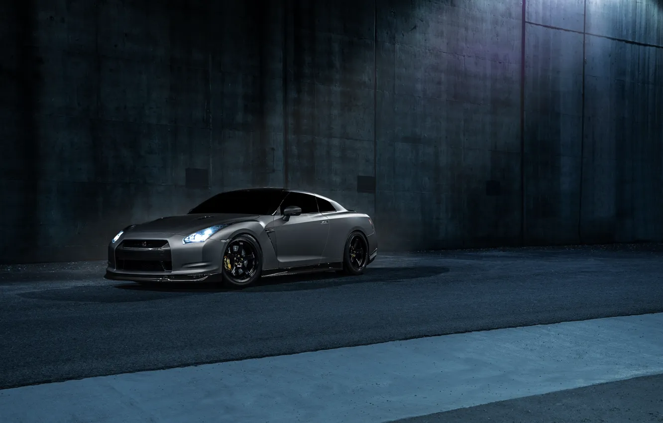 Фото обои Imperial, Dark, GTR, Japan, Nissan, Car, California, Grey