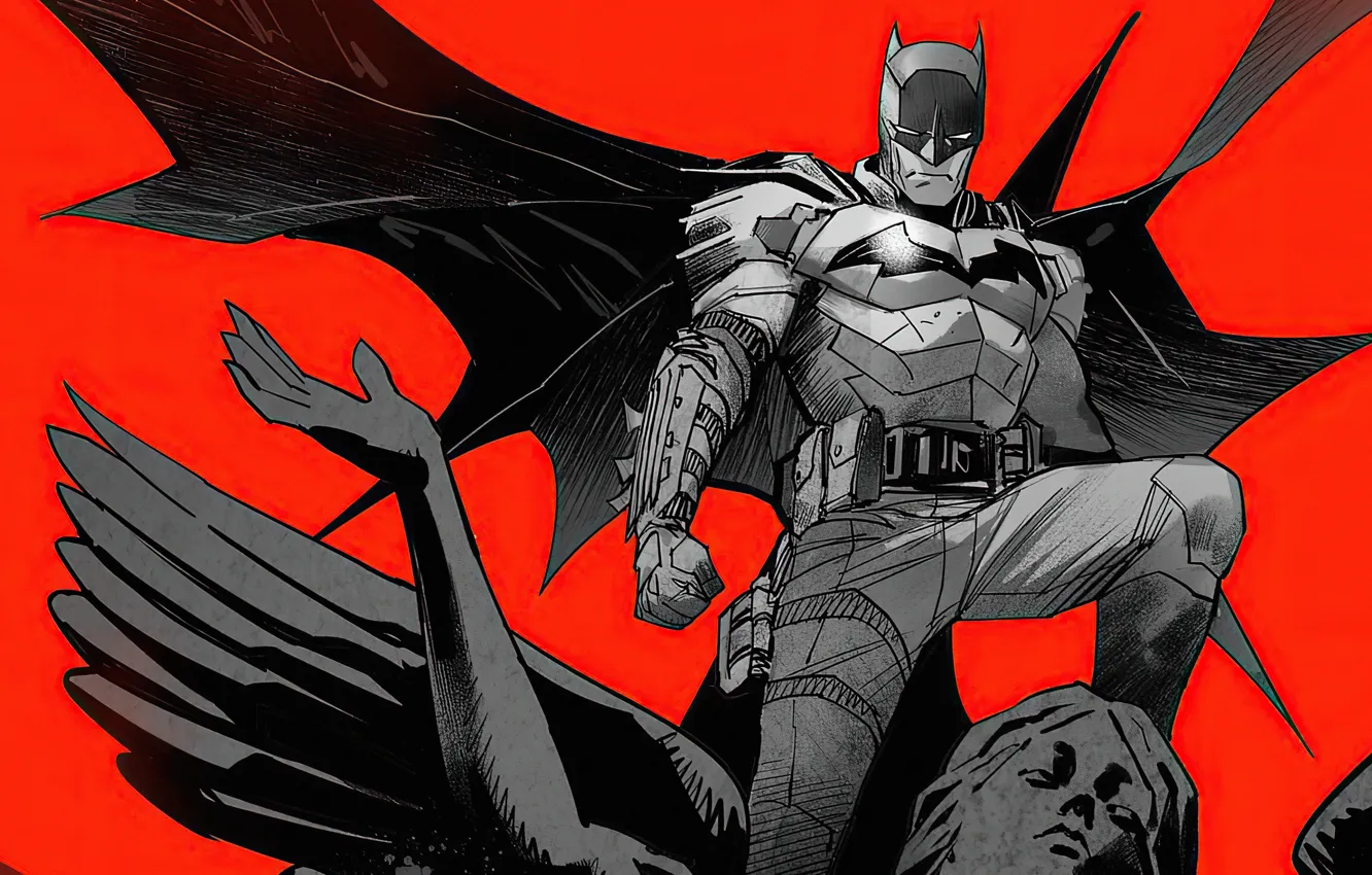 Фото обои batman, бэтмен, плащ
