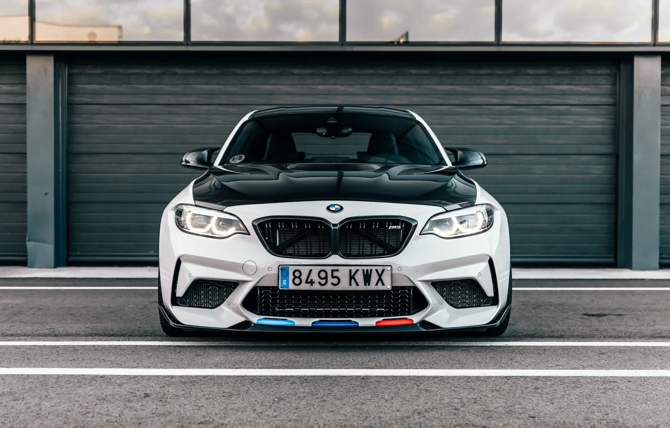 Фото обои BMW, вид спереди, 2018, Competition, F87, BMW M2, M Performance Accessories