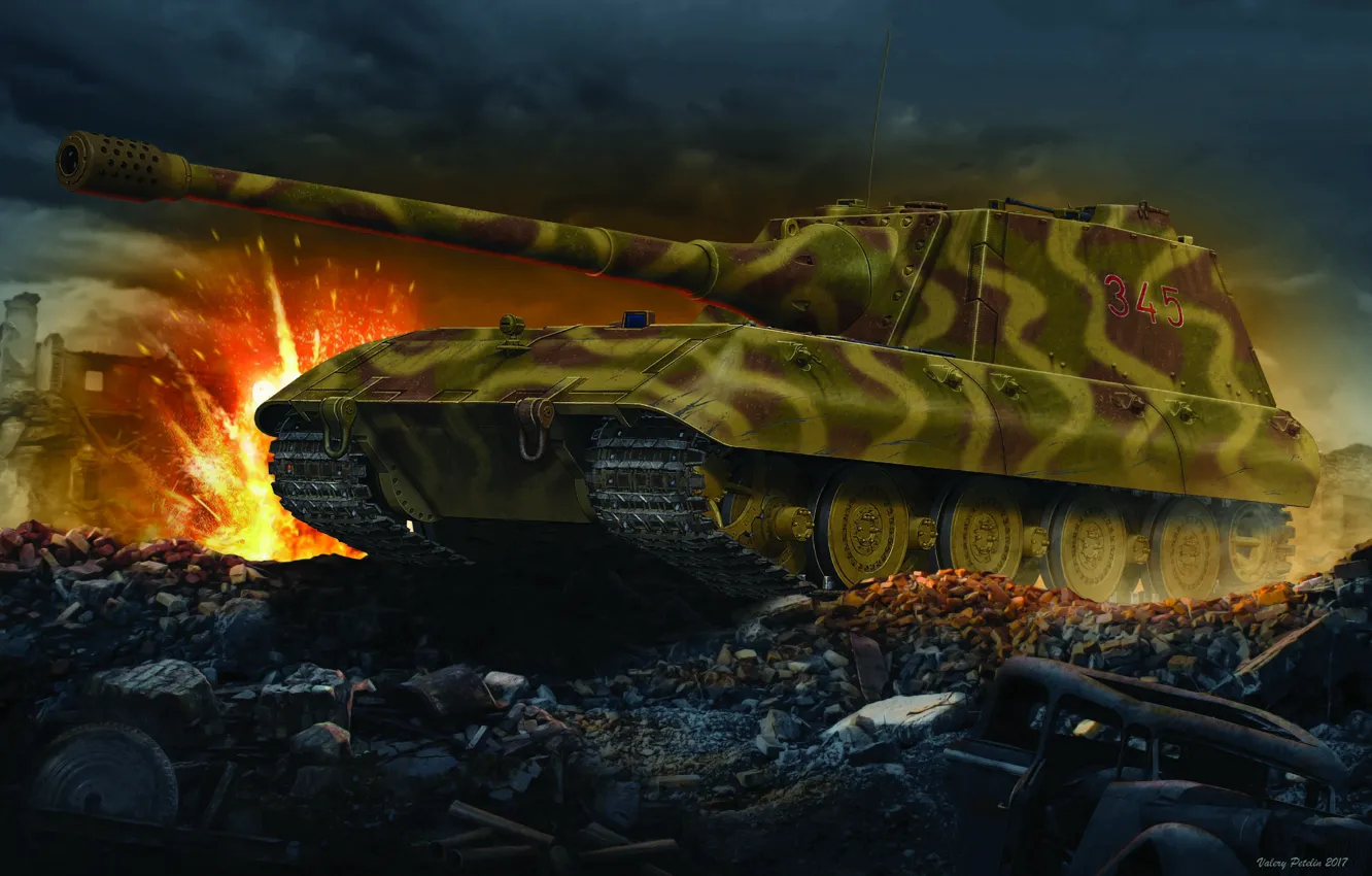 Фото обои Германия, Вермахт, Jagdpanzer, Бронетехника, Jadgpanzer E 100