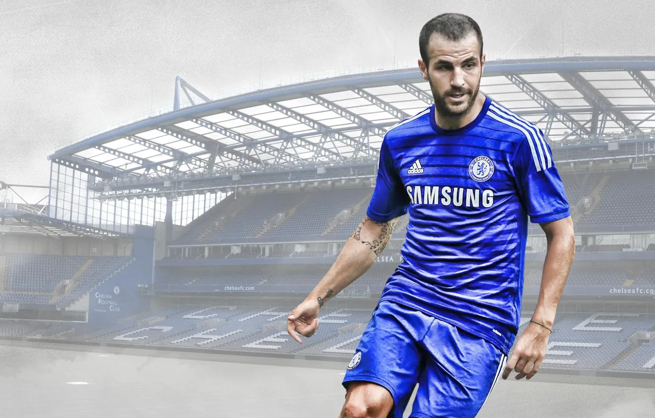 Фото обои wallpaper, sport, stadium, football, Stamford Bridge, player, Chelsea FC, Cesc Fabregas