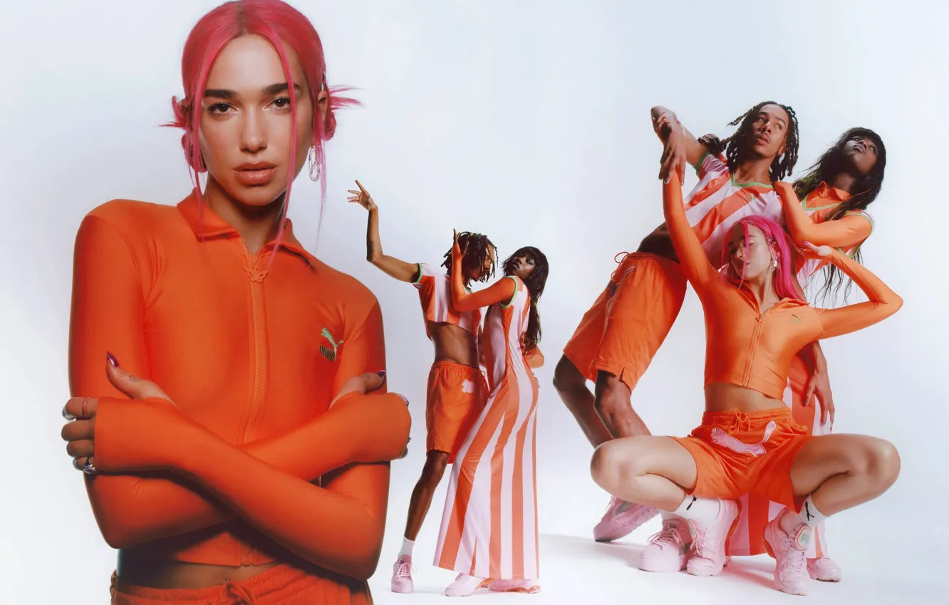 Фото обои Девушки, Пума, Puma, Парни, Superstar, Дуа Липа, Dua Lipa, Суперзвезда
