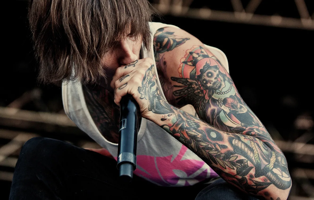 Фото обои tattoo, drop dead, bmth, oliver sykes, bring me the horizon, vocalist