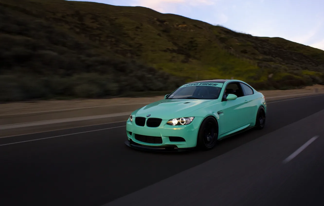 Фото обои green, bmw, turbo, tuning, power, speed, germany, e92