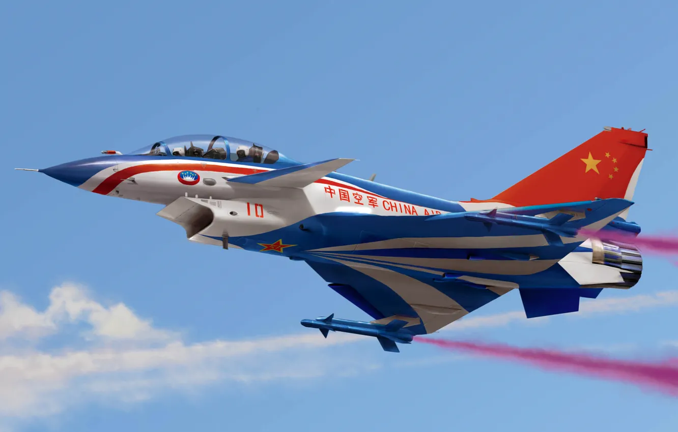 Фото обои art, airplane, painting, jet, Chengdu J-10