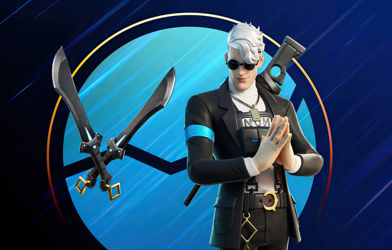 Фото обои парень, клинки, Fortnite