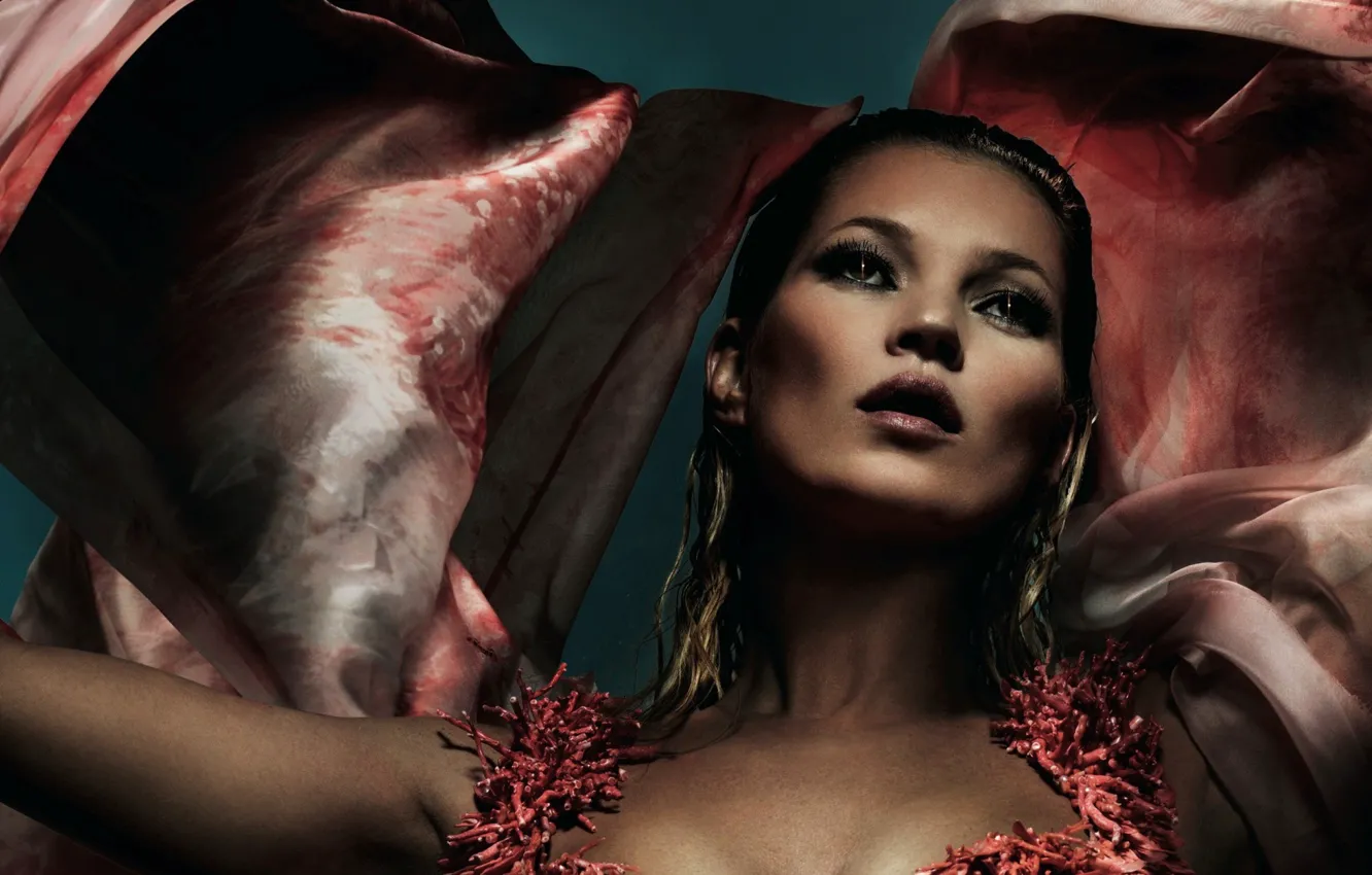 Фото обои взгляд, стиль, модель, макияж, платье, актриса, Kate Moss