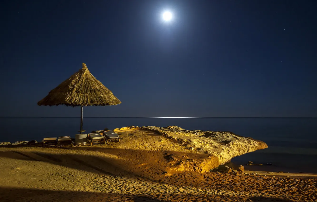Фото обои луна, египет, красное море