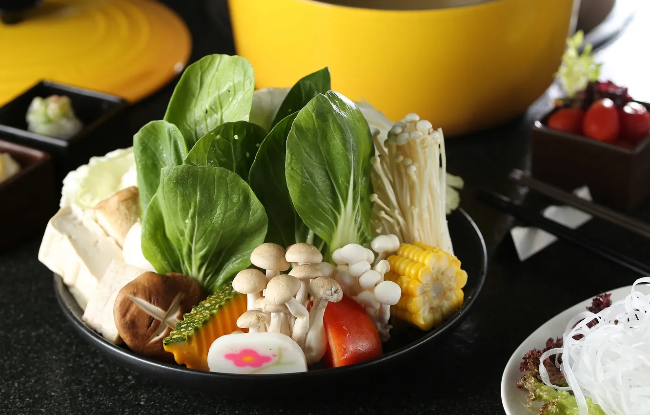 Фото обои грибы, овощи, тайская кухня