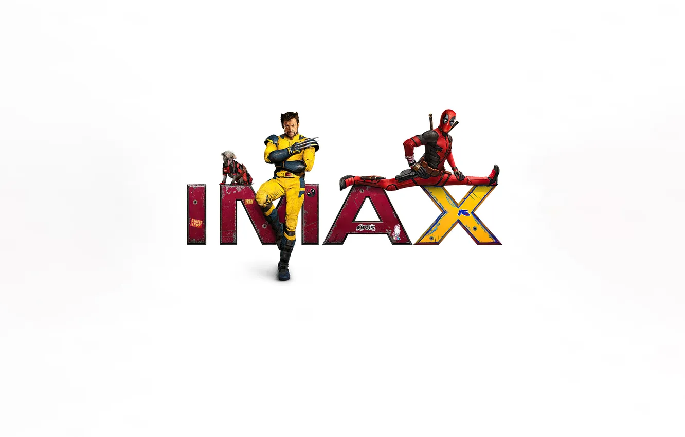 Фото обои собака, костюм, белый фон, Райан Рейнольдс, Ryan Reynolds, постер, Wolverine, Hugh Jackman