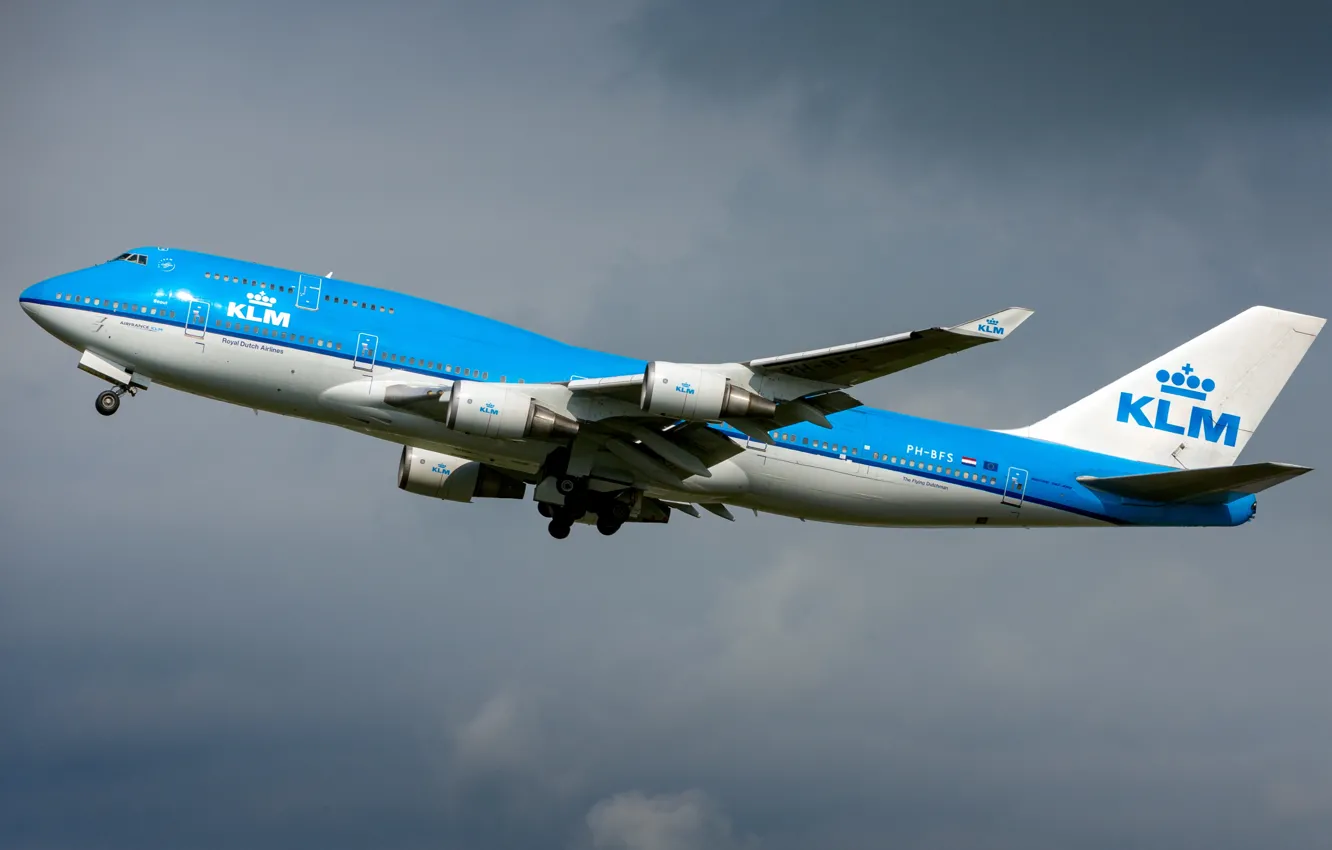 Фото обои Boeing, KLM, Boeing 747-400M