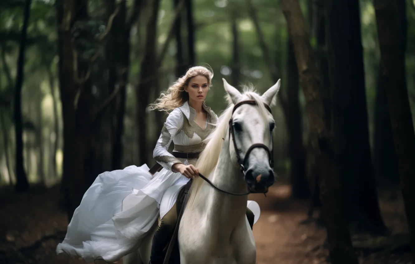 Фото обои rider, female, medieval, portrait, times