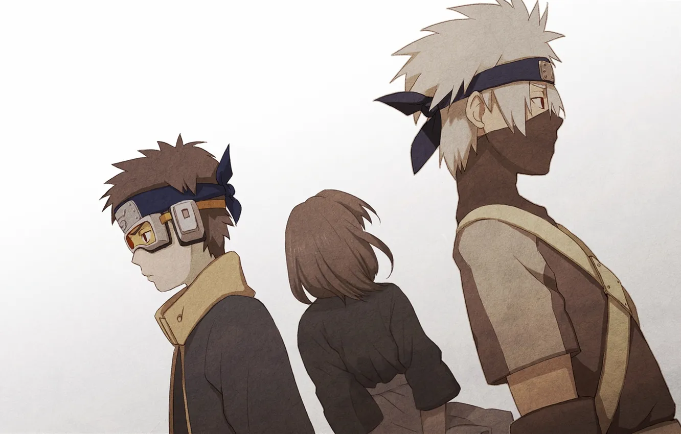 Фото обои Anime, naruto, kakashi, rin, obito