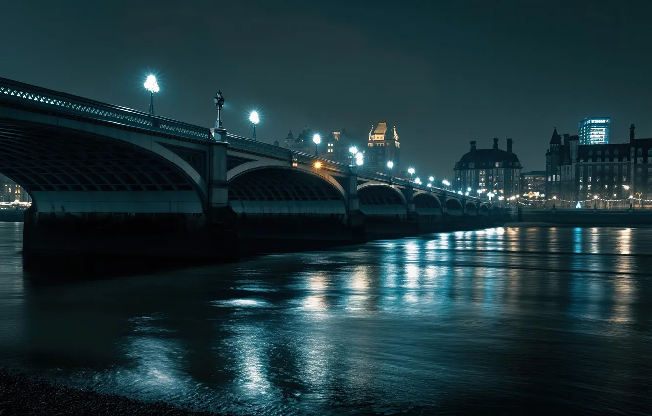 Фото обои london, river, bridge, night, travel, tour