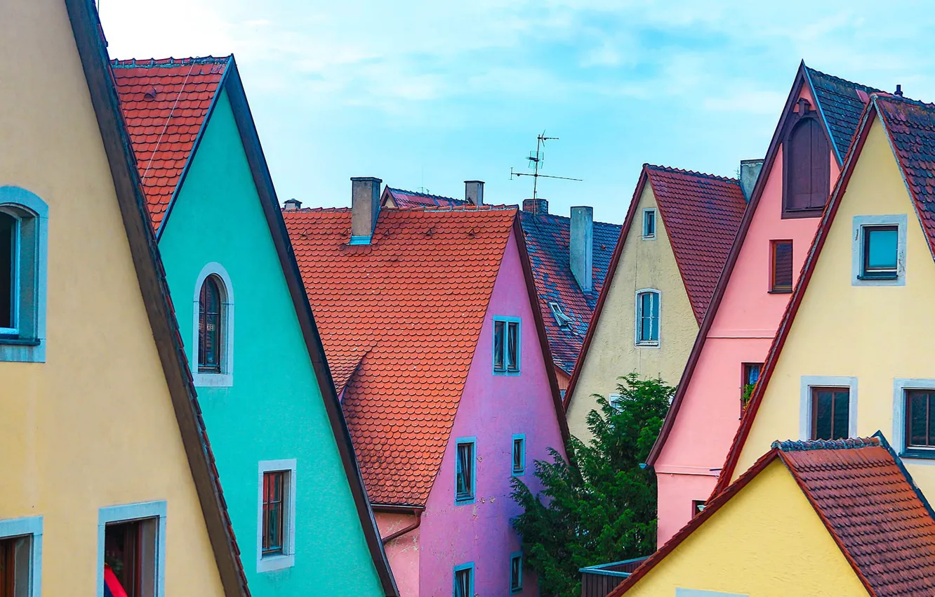 Фото обои крыша, дома, Германия, Бавария, Ротенбург-об-дер-Таубер