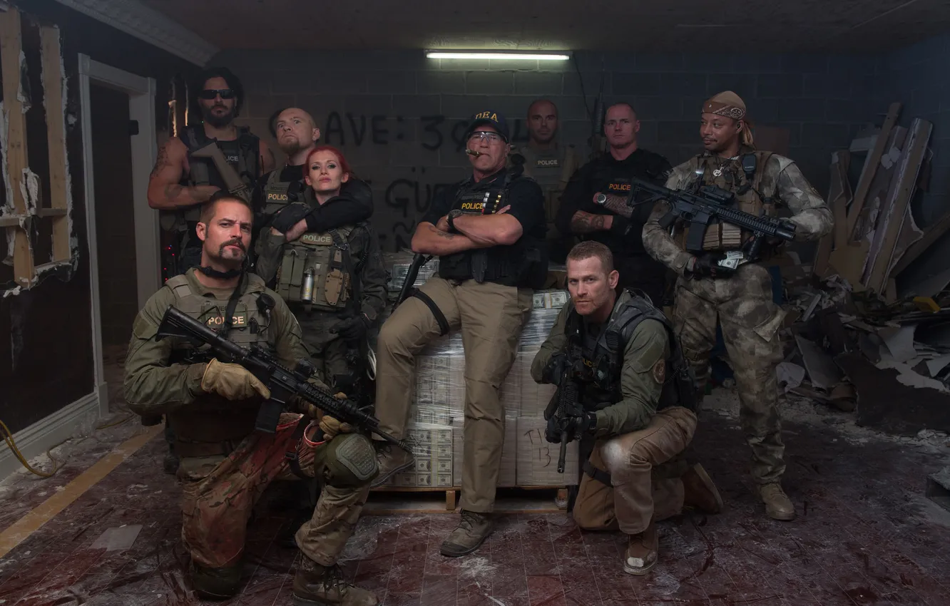 Фото обои команда, боевик, Арнольд Шварценеггер, Arnold Schwarzenegger, Саботаж, Sabotage