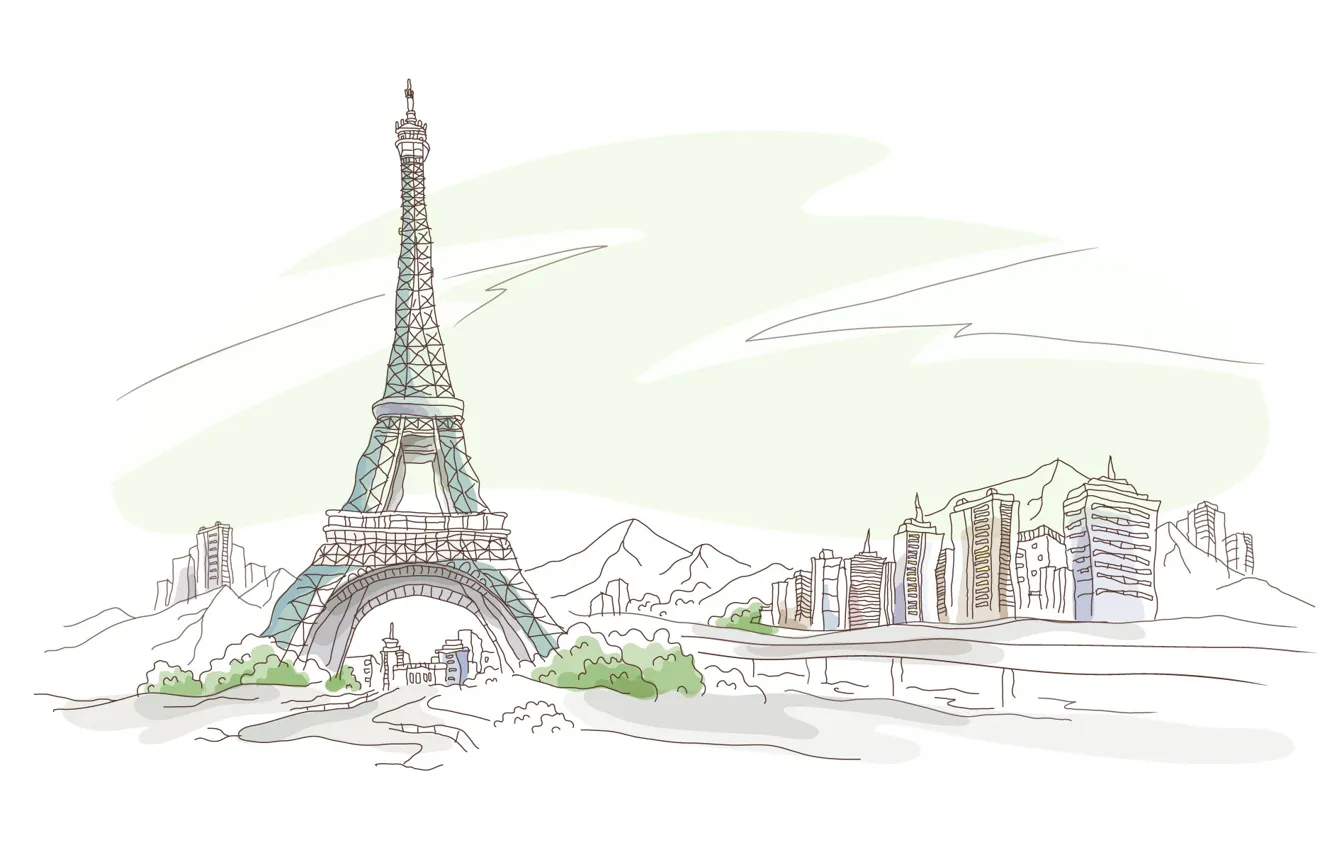 Фото обои париж, франция, францыя, ейфелевая башня