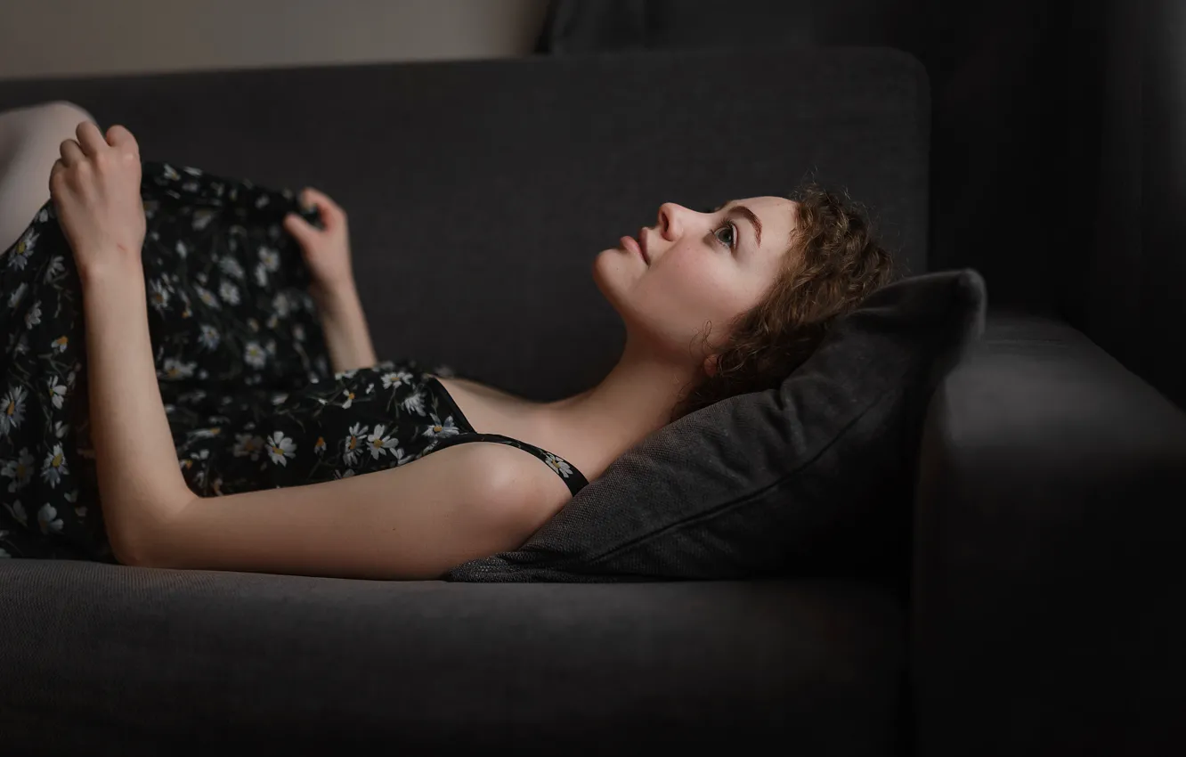 Фото обои профиль, губки, локоны, Aleks Five, Катерина Беккер