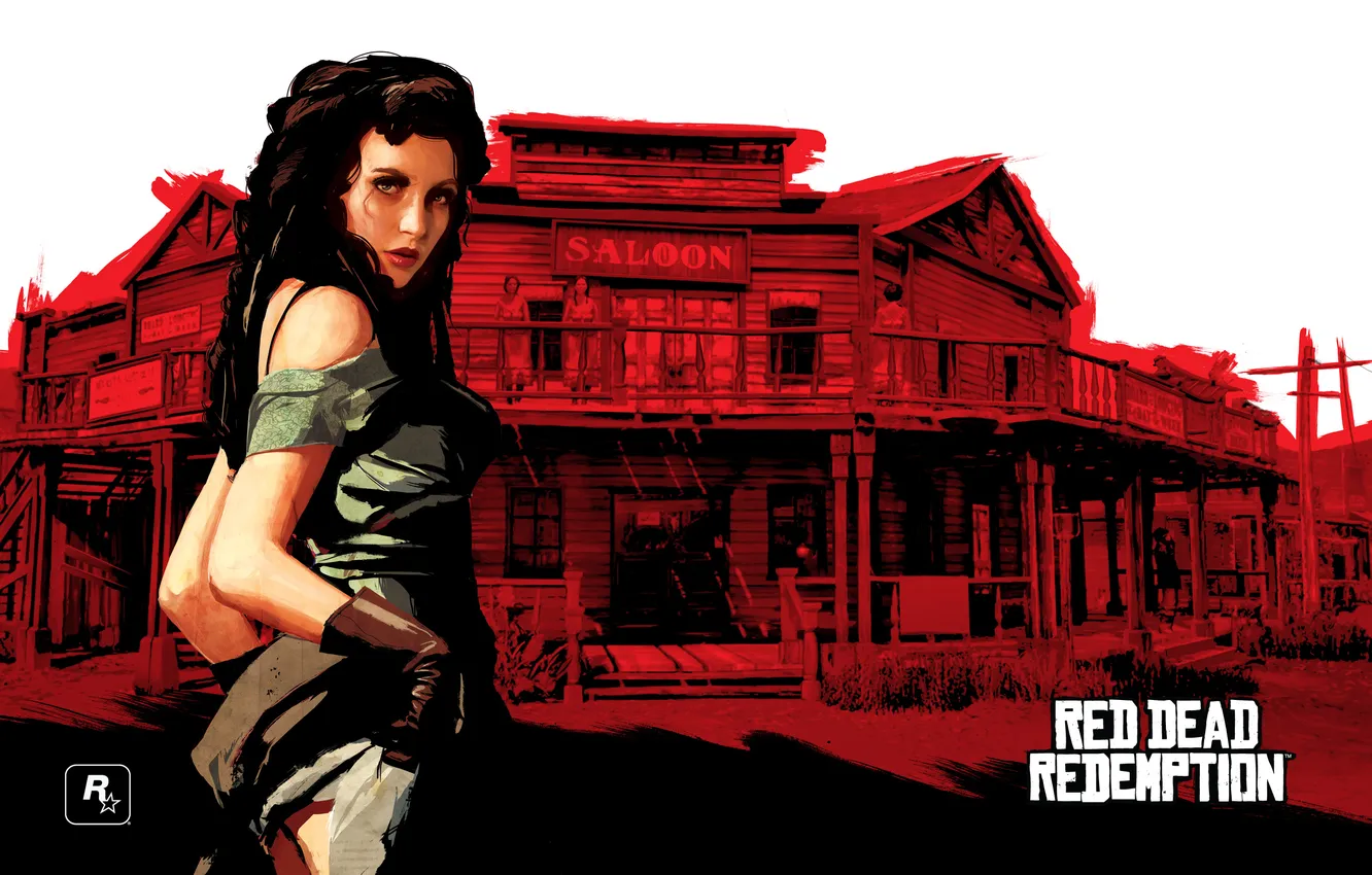 Фото обои девушка, игры, saloon, Rockstar, Red Dead Redemption, дикий запад