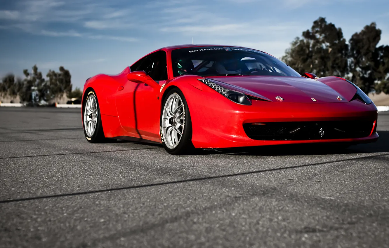 Фото обои авто, феррари, красная, ferrari 458 italia