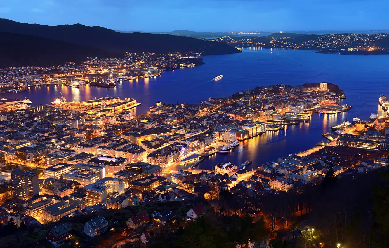 Фото обои Norway, harbor, Bergen