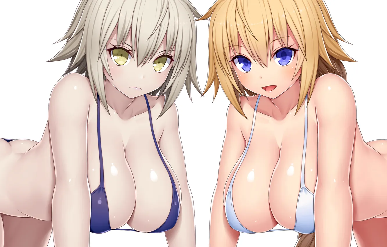 Фото обои sexy, ass, cleavage, girls, boobs, anime, beautiful, short hair