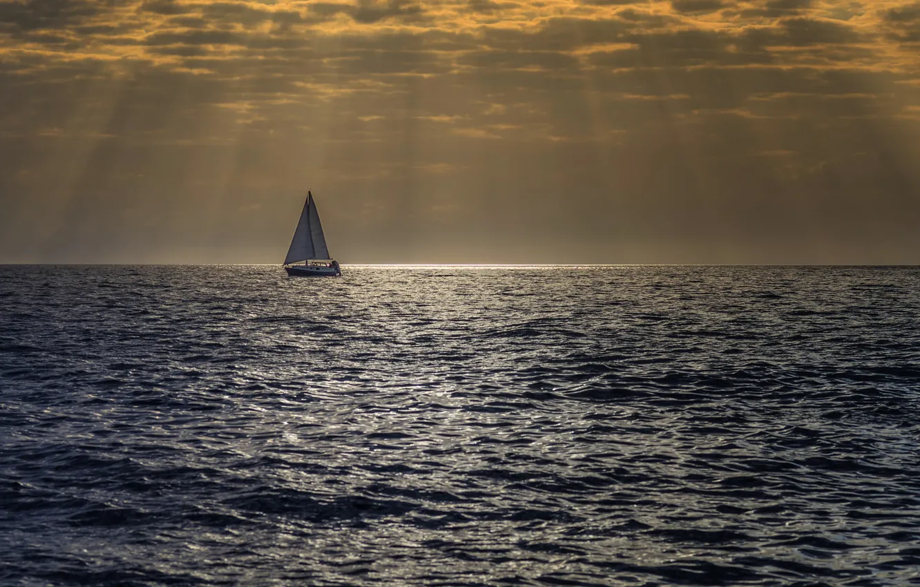 Фото обои море, лучи, яхта, sea, rays, yacht, Ronny Olsson