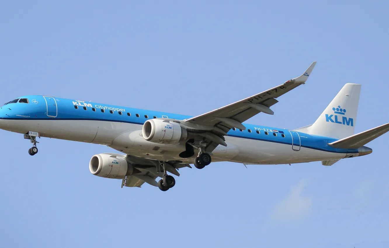 Фото обои голубой, крылья, самолёт, Пассажирский самолёт