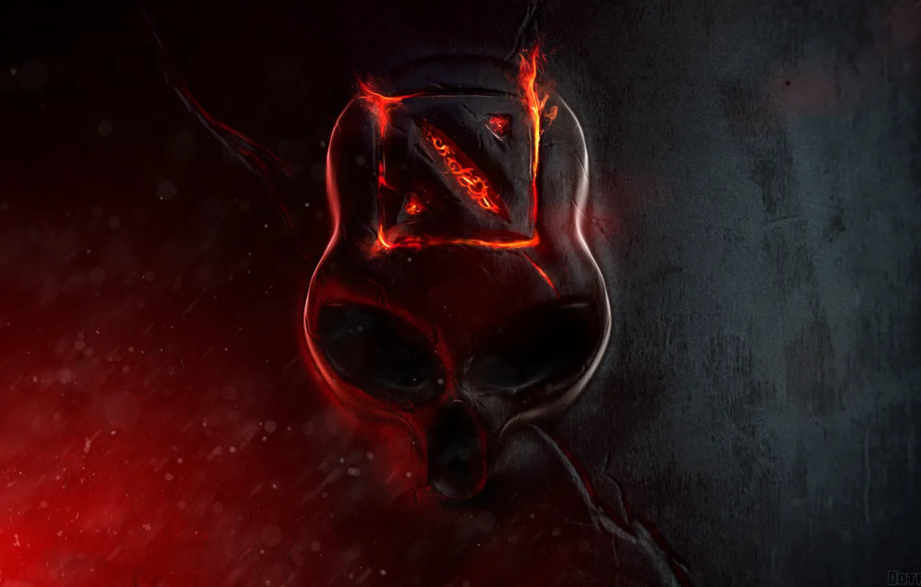 Фото обои fire, skull, logo