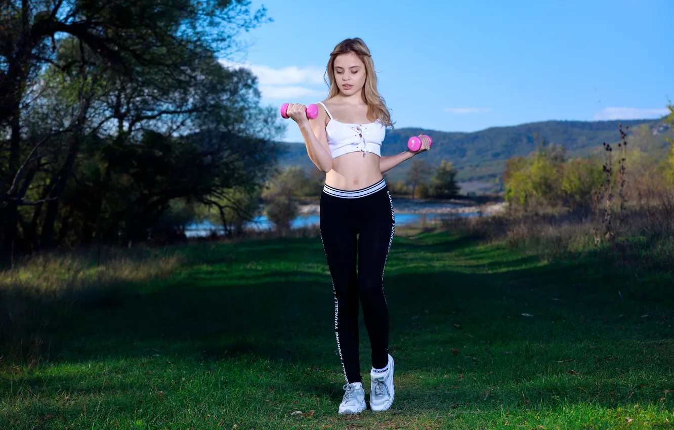 Фото обои sports, fitness, dumbbells, fresh air, topic