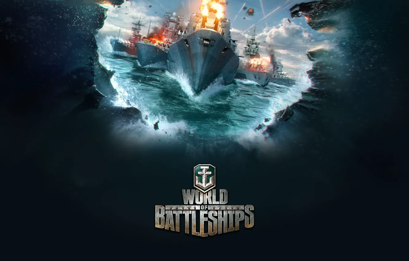 Фото обои море, игра, корабль, game, World fo Battleships