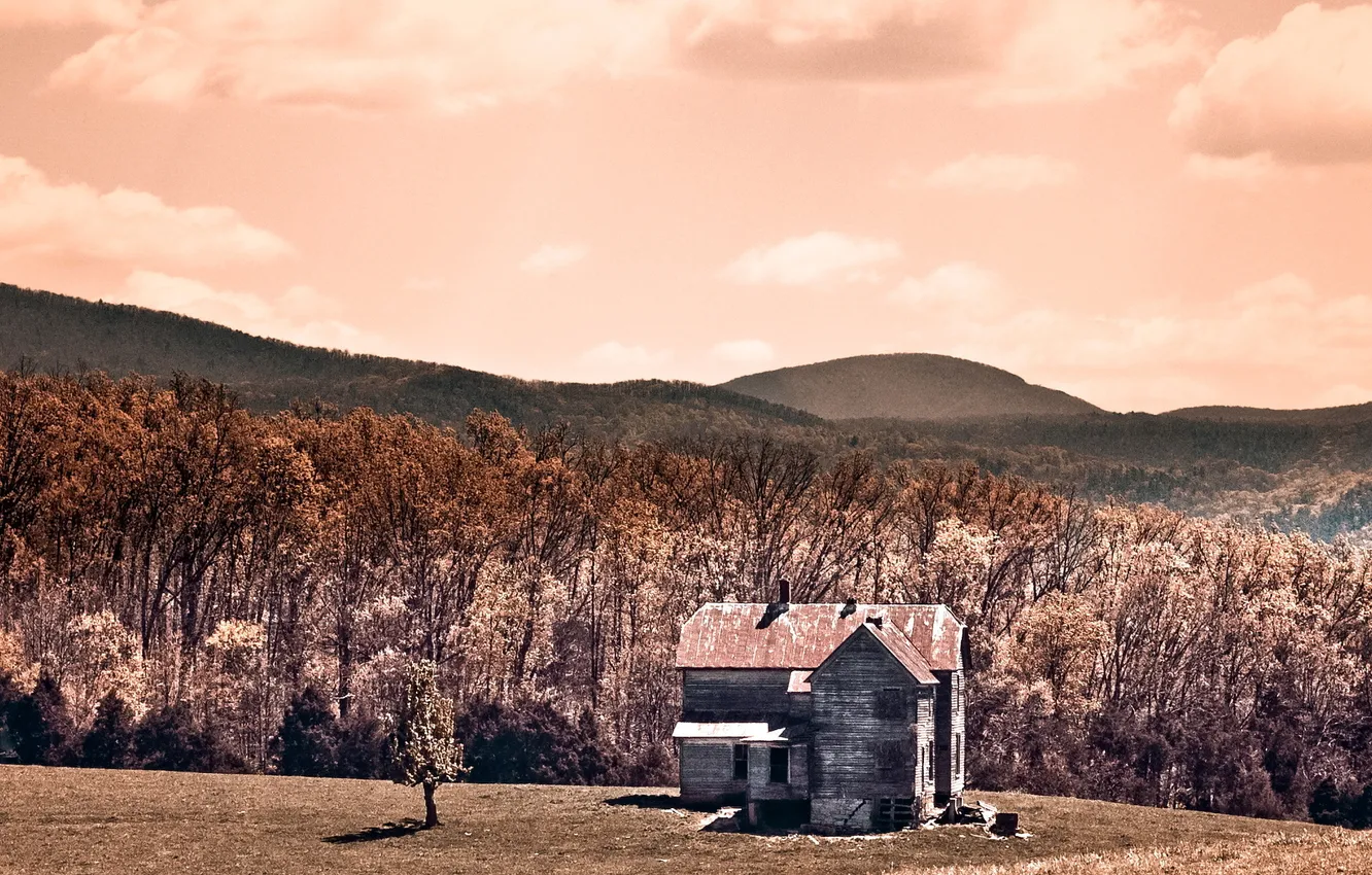 Фото обои небо, пейзаж, горы, природа, дома