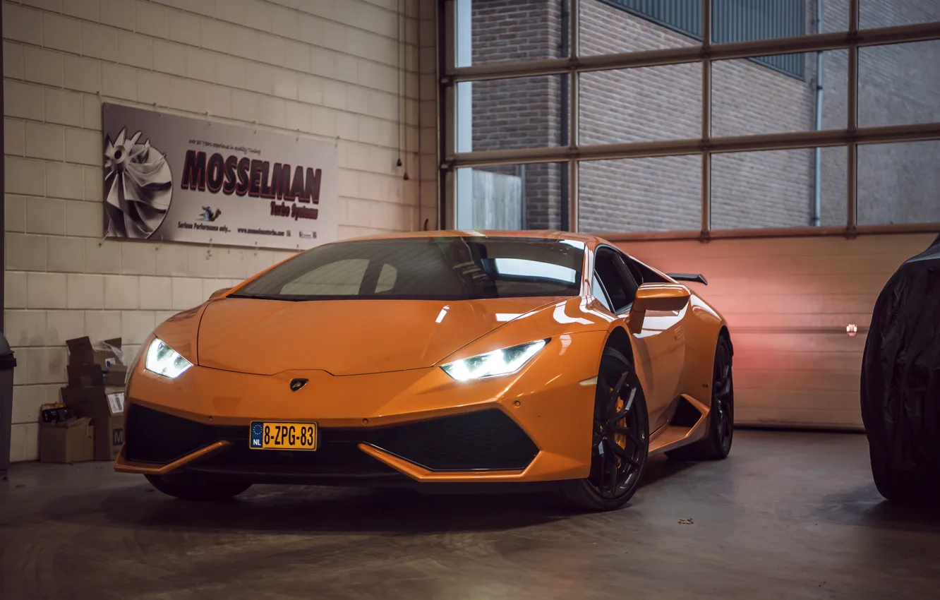 Фото обои Lamborghini, Orange, LP 610-4, Huracán