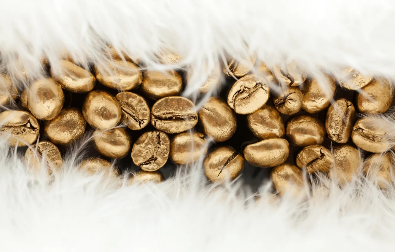 Фото обои фон, золото, кофе, текстура, кофейные зёрна