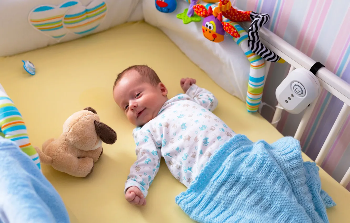 Фото обои игрушка, ребенок, малыш, младенец, baby, детская, kid, кроватка