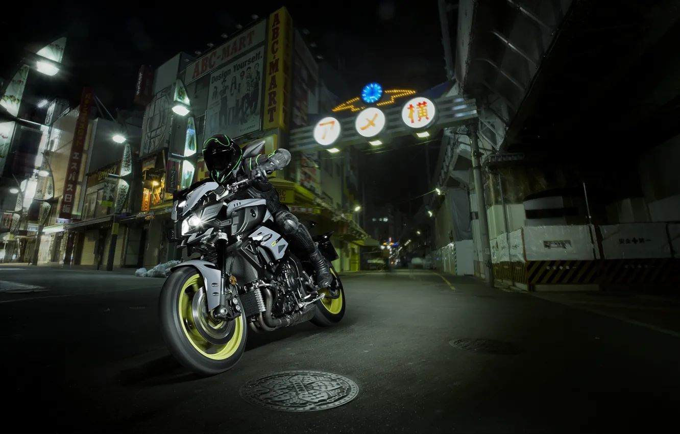 Фото обои dark, side, Yamaha, moto, japan, night, naked, 2016