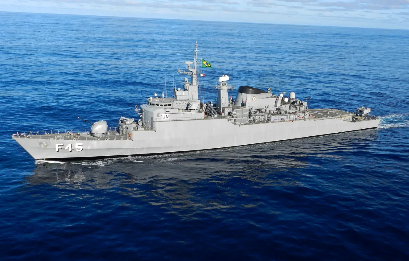 Фото обои Океан, Корабль, ВМС Бразилии, União F45, Фрегат класса «Нитерой»