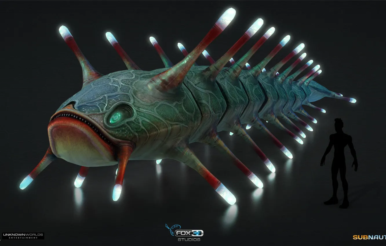 Фото обои морда, человек, вид, существо, Subnautica