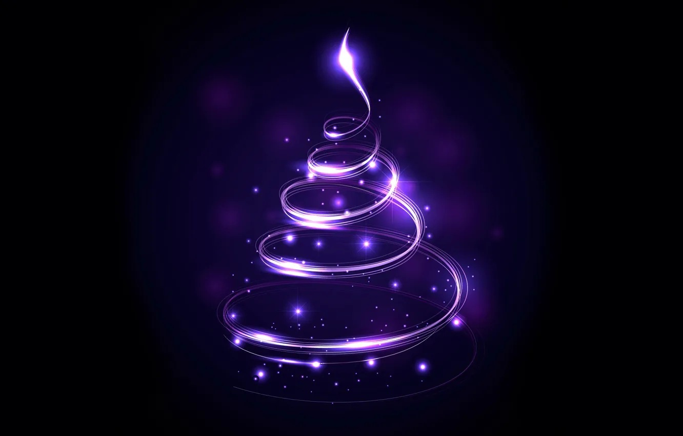 Фото обои украшения, елка, Рождество, dark, Новый год, christmas, черный фон, new year