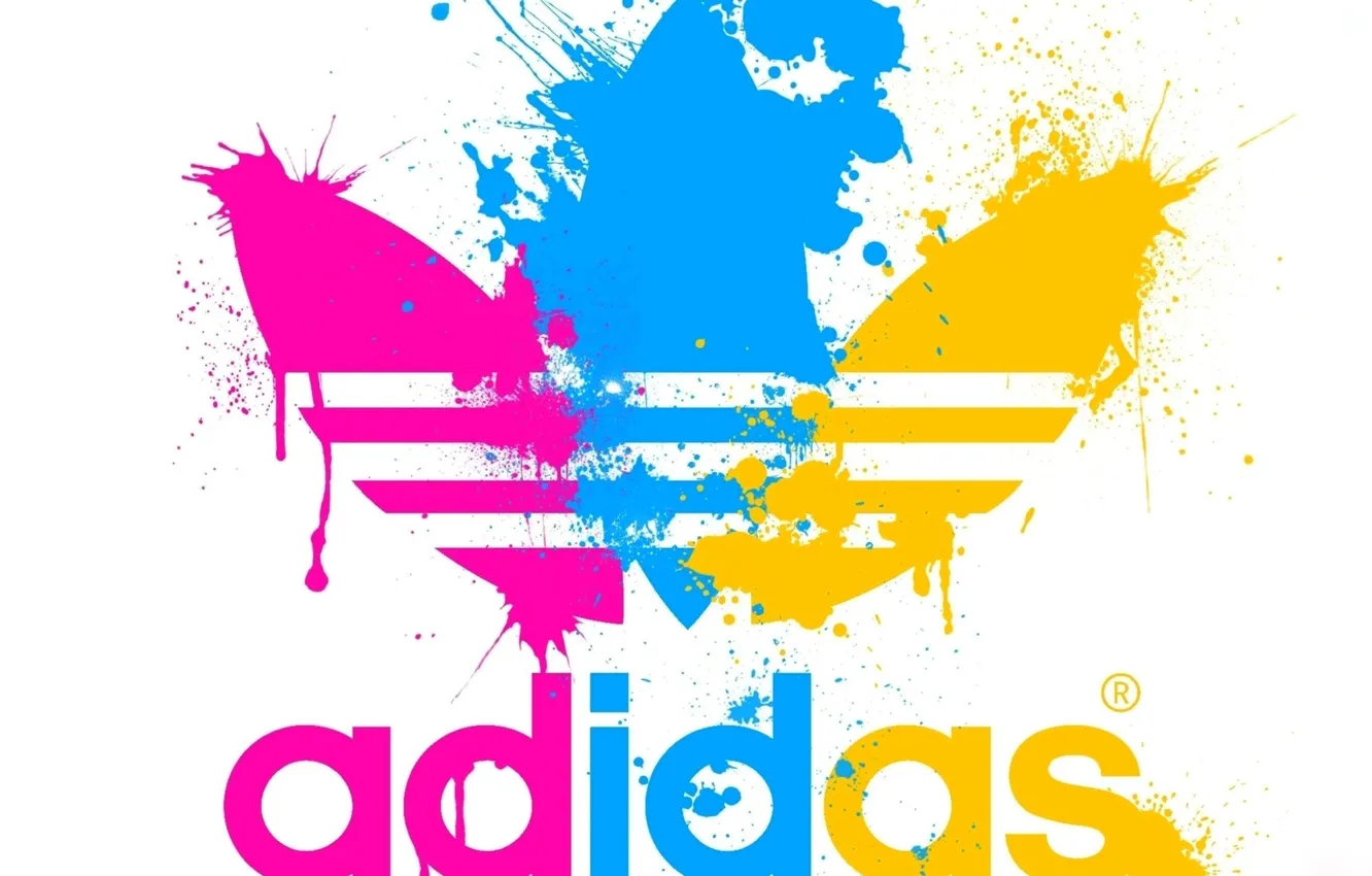 Фото обои краски, спорт, эмблема, adidas