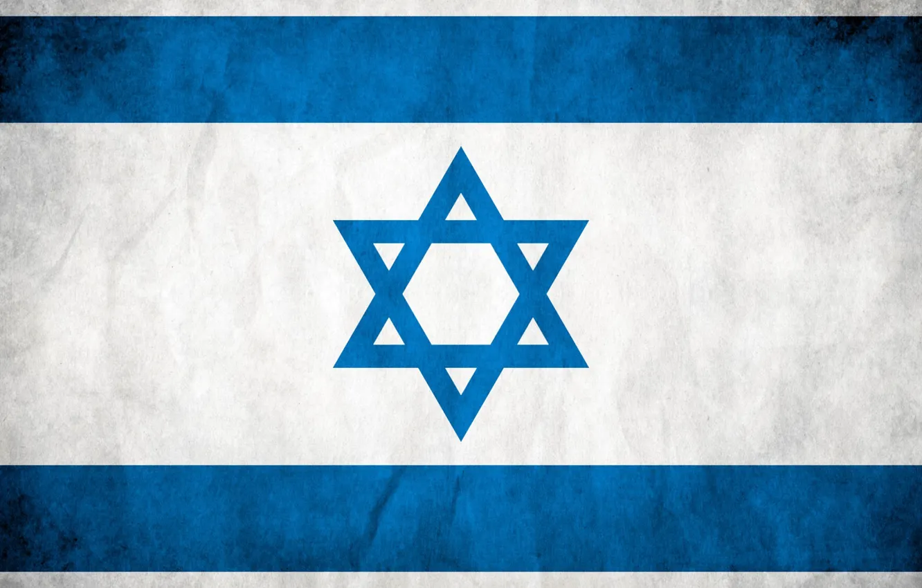 Фото обои белый, голубой, флаг, израиль, звезда Давида