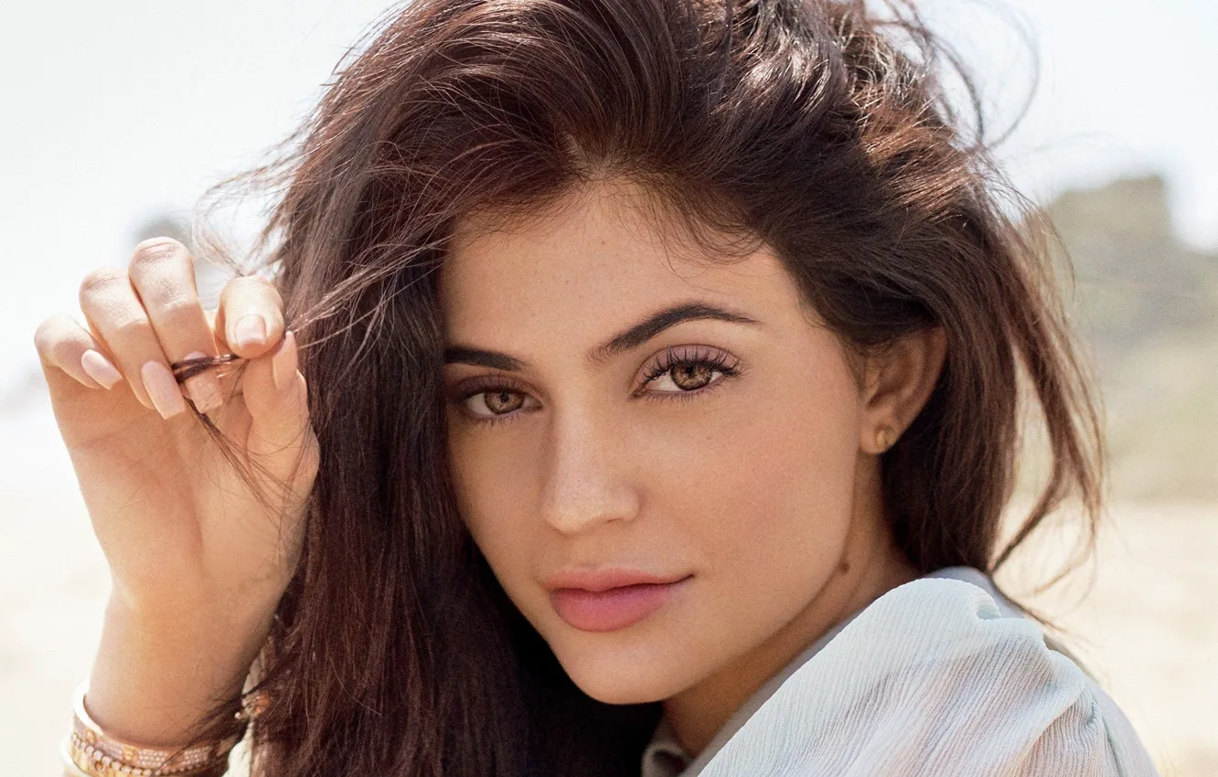 Фото обои лицо, модель, портрет, Kylie Jenner, Кайли Дженнер