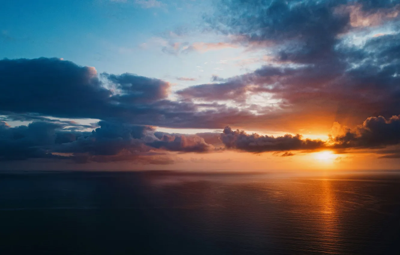 Фото обои sky, sea, sunset, clouds